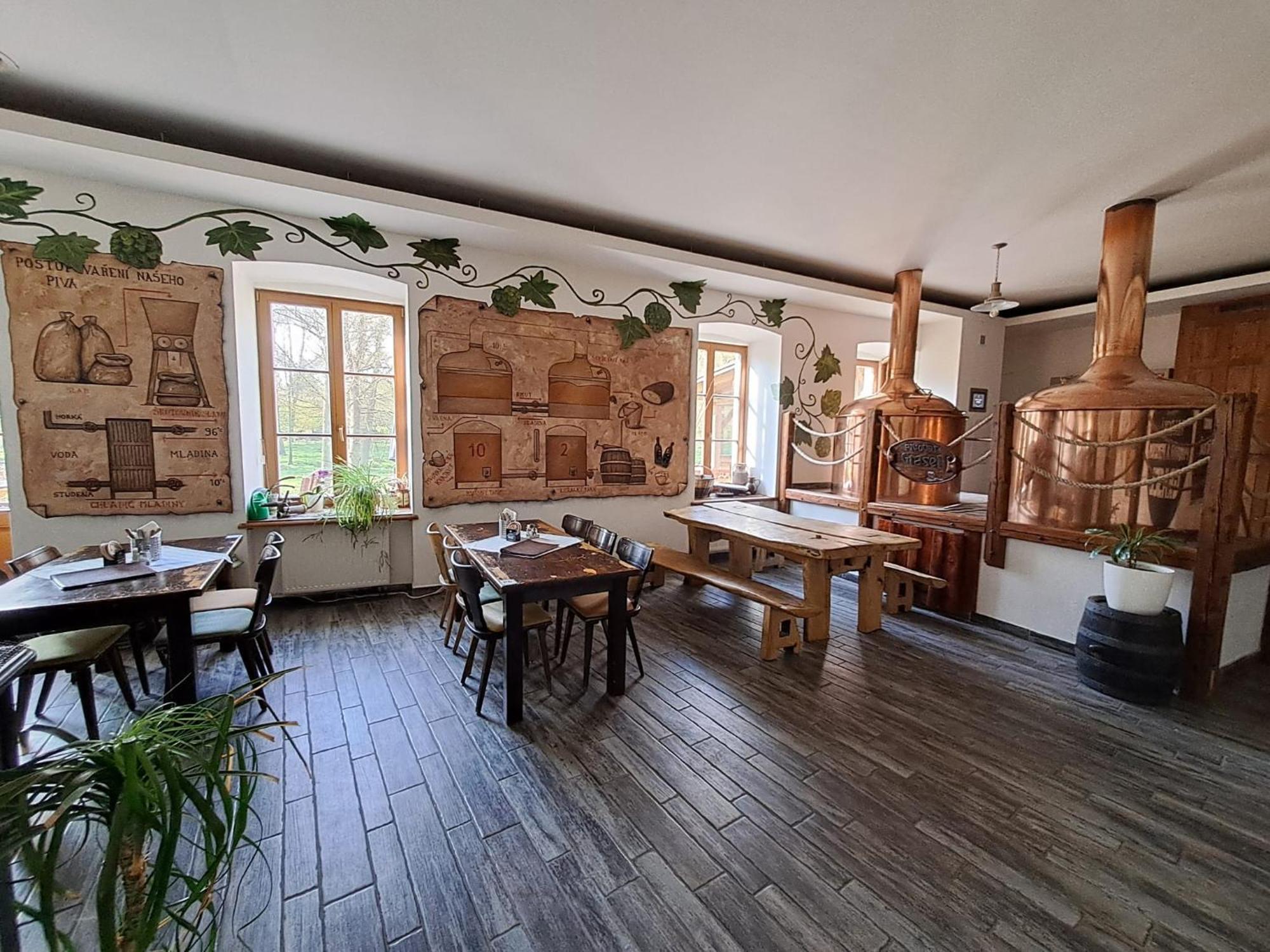 Pivovar A Penzion Grasel Český Rudolec Exteriör bild